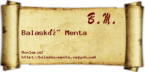 Balaskó Menta névjegykártya